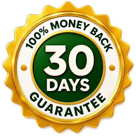 Badge: 100% money back — 30-day guarantee