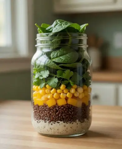 Rice, yellow pepper and corn