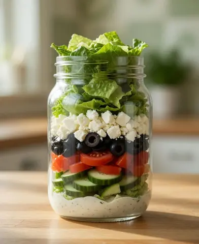 Feta, cucumber and olive