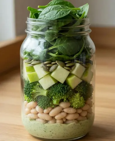 White bean, broccoli and apple