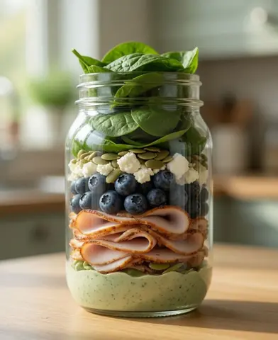 Turkey, blueberry and spinach
