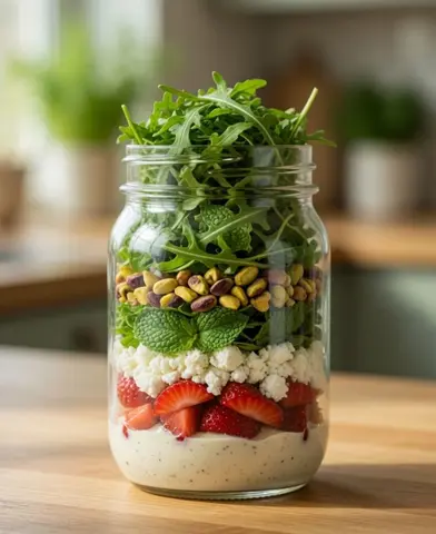 Ricotta, strawberry and mint